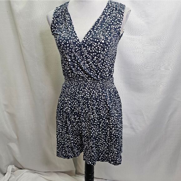 Maurices 24/7 Blue Polka Dot Sleeveless Romper Size XS - Picture 3 of 14